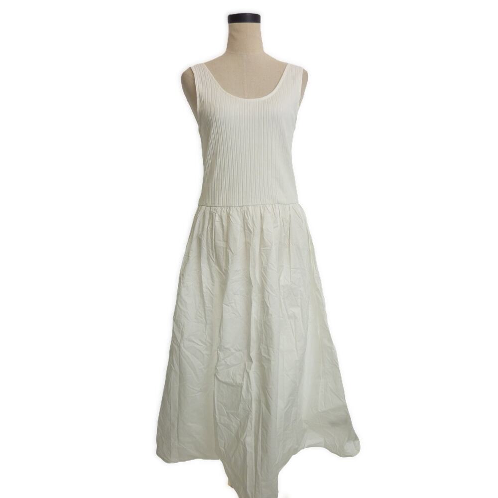 NWT Madewell White Drop-Waist Tank Midi Dress M